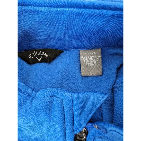 Callaway Mens 1/4 Zip Pullover Long Sleeve Mock Neck Royal Blue Shirt Size Large - Picture 4 of 7